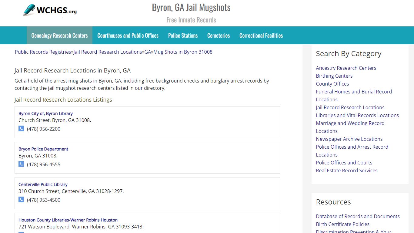 Byron, GA Jail Mugshots - Free Inmate Records - WCHGS.org